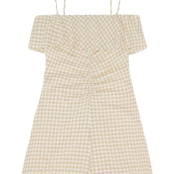 New! GANNI Gingham Check-Print Ruffled Minidress 45247 - Picture 5 of 16
